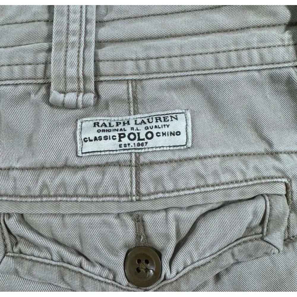 Polo Ralph Lauren Mens Classic Polo Chino Cargo Shorts Khaki Tan Size 36
